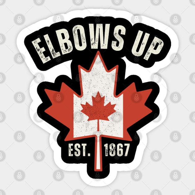 Elbows Up Est 1867 Sticker by Creatifly Graphic Tees